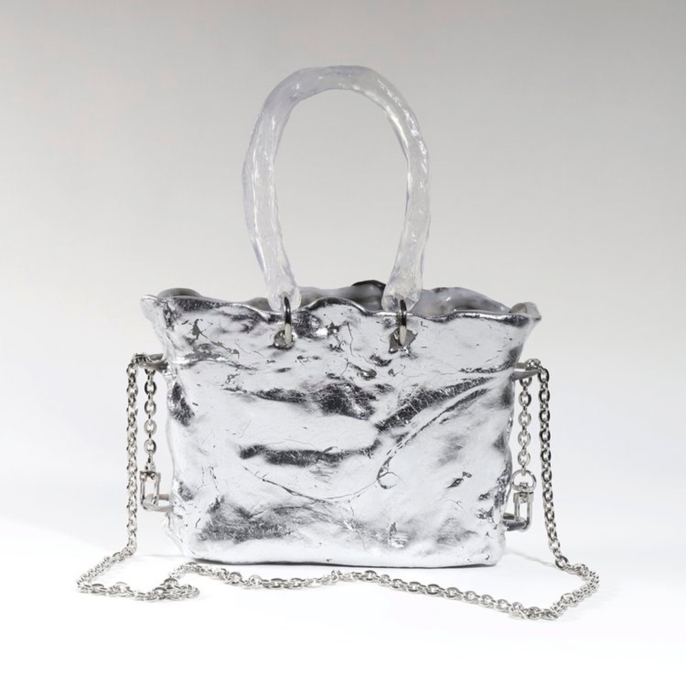 Silver Metallic Women's Bag